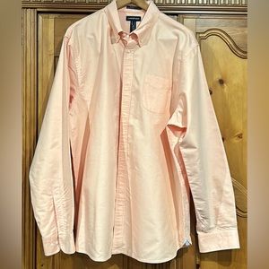 NWT Lands'End Oxford Men’s Shirt Size XL Tall Light Orange/Peach/Coral
